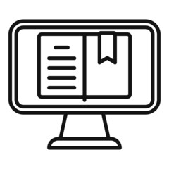 Sticker - Online book icon outline vector. Web course