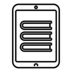 Poster - online book stack icon outline vector. student education
