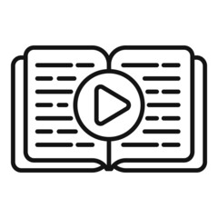 Poster - read online book icon outline vector. virtual class