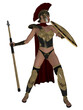 3d illustration of a woman in a roman fantasy uniform