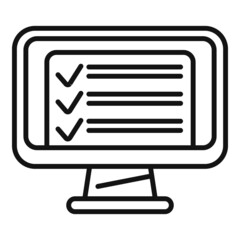 Poster - to do list online icon outline vector. web course