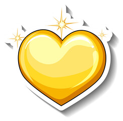 Poster - A yellow gradient heart cartoon sticker