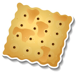 Poster - Isolated cracker biscuit in cartoon style