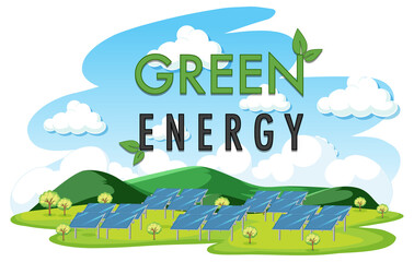 Wall Mural - Green energy generated by solar panel