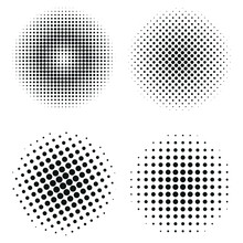 Set Ot Halftone Circles. Halftone Dot Pattern