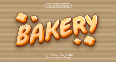 Wall Mural - Bakery 3d text editable style effect template