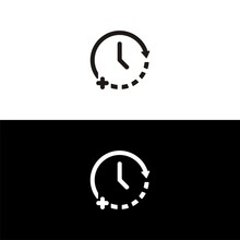 Extra Time Icon, Over Time Icon Vector Isolated On White Background