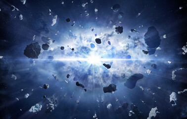big bang explosion - time warp in universe - contain 3d rendering