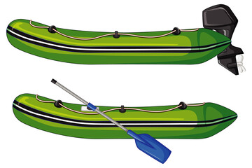 Wall Mural - two types of inflatable boats