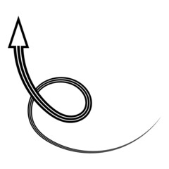 Poster - Takeoff icon, rise up arrow, the path to a bright happy future