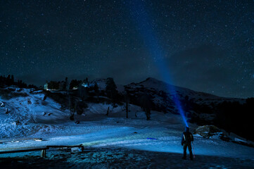 a night landscape of kedarkantha
