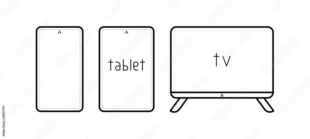 Modern television, tablet and tv icon set. Linear icon from Modern ...