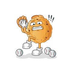 cookie baseball pitcher cartoon. cartoon mascot vector