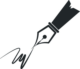 pen writing signature icon vector 