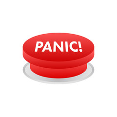 Poster - Panic push button, great design for any purposes. Flat design. Vector illustration.