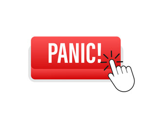 Poster - Panic push button, great design for any purposes. Flat design. Vector illustration.