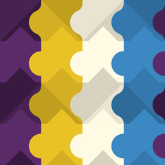 Poster - Similar ornament of colored shapes. Mosaic vector.