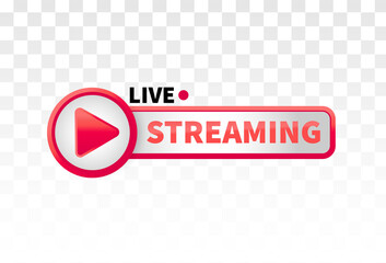 Aufkleber - Live stream. Internet broadcast. Live webinar button. Vector illustration. Web design. Online concept. Stock image. EPS 10.