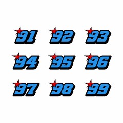 Sticker - Racing number, start racing number, sport race number logo design