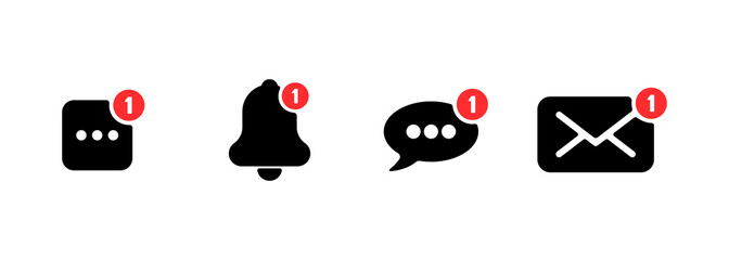 Poster - New notification and message icon set. Social media concept. Vector EPS 10. Isolated on white background