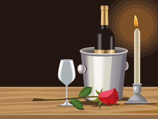 Poster - wine cup and candle