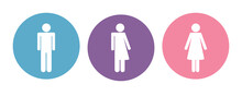 Colorful Set Of Restroom Icons Including Gender Neutral Icon Pictogram