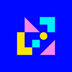 Poster - Abstract logo. Geometric abstract logos. Icon design