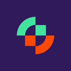 Poster - Abstract logo. Geometric abstract logos. Icon design