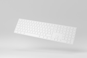 Wall Mural - Modern computer keyboard on white background. Design Template, Mock up. 3D render.