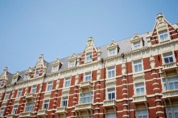 old european building on blue sky background