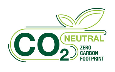 CO2 neutral - zero carbon footprint badge