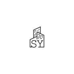 SY initial logo in line concept in high quality professional design that will be best for companies related to real estate