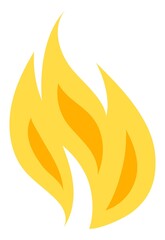 Canvas Print - Fire icon. Yellow flame logo. Burning symbol