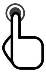 Poster - finger touching. touchscreen symbol. hand clicking icon