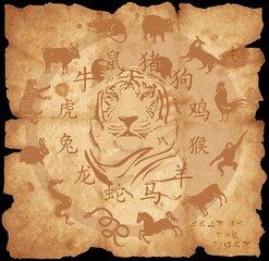 Naklejka na meble year of thge tiger  illustration