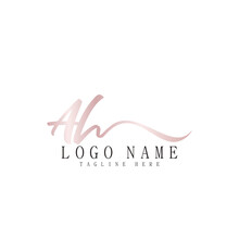Beauty Elegance Initial Logo Design Template Letter AH