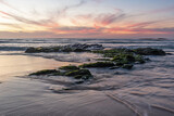 Fototapeta Krajobraz - Sunset at low tide in the Atlantic Ocean. Vila Nova de Milfontes