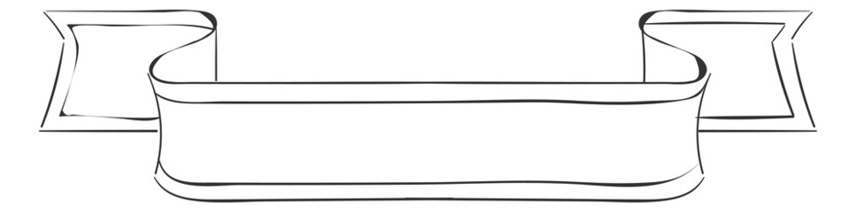Poster - hand drawn ribbon template. blank banner in sketch style