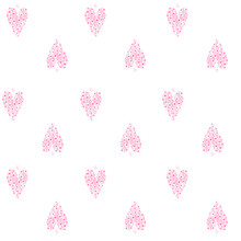 Seamless Patterns Of Pink Hearts With Polka Dots