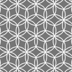 Poster - crossed circle pattern. white line ornament in classic arabic style