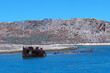 Zatopiony wrak na wyspie Gramvousa, Kreta, Grecja