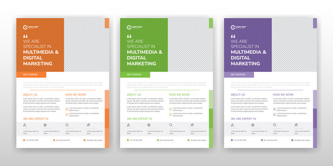 Wall Mural - Business flyer template brochure design, layout, annual report, poster