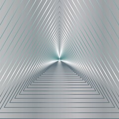 Wall Mural - Green and blue triangle Tunnel on a metal background. Vector illustration.