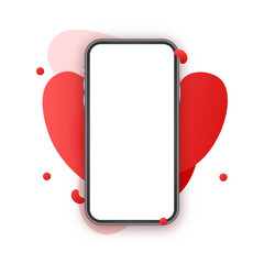 Poster - Smartphone mockup. Cellphone frame with blank display isolated templates. Vector stock illustration.