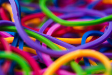 Colorful Background Rainbow Colors Rubber Bands