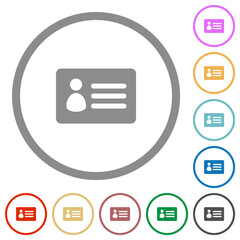 Sticker - ID card solid flat icons with outlines