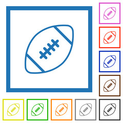 Canvas Print - Rugby ball outline flat framed icons