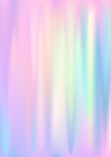 Hologram Gradient Background. Iridescent Holo Texture. Pearlescent Unicorn Vector Backdrop.