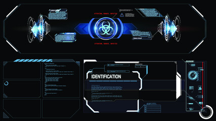 Poster - Callouts titles. Callout bar labels, information call box bars and modern digital info boxes layout templates. Digital callouts titles  HUD, UI, GUI futuristic user interface screen elements set.