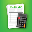 © DG-Studio - Tax return in flat style. Flat vector illustration. Online tax payment.